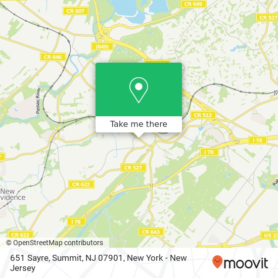 651 Sayre, Summit, NJ 07901 map