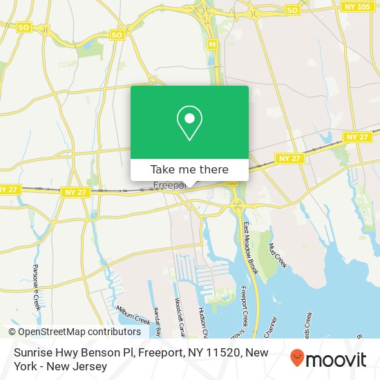 Mapa de Sunrise Hwy Benson Pl, Freeport, NY 11520