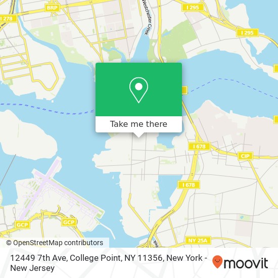 Mapa de 12449 7th Ave, College Point, NY 11356
