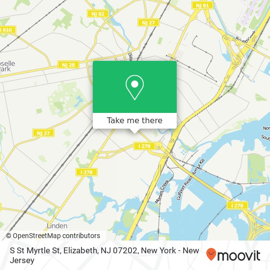 Mapa de S St Myrtle St, Elizabeth, NJ 07202