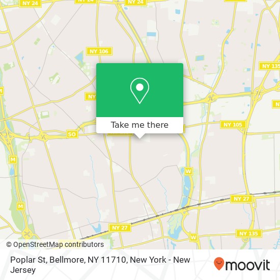 Mapa de Poplar St, Bellmore, NY 11710