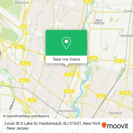 Louis St S Lake Dr, Hackensack, NJ 07601 map