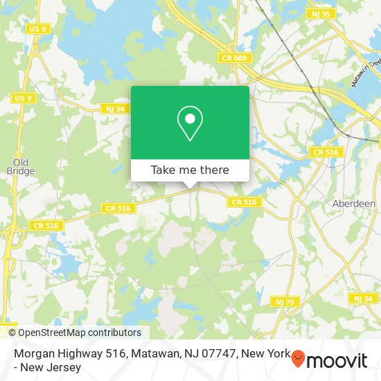 Mapa de Morgan Highway 516, Matawan, NJ 07747