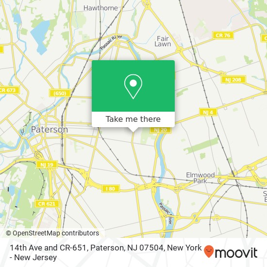 14th Ave and CR-651, Paterson, NJ 07504 map