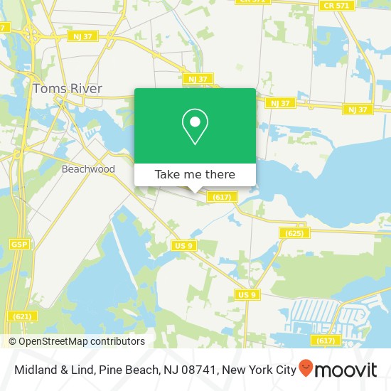 Mapa de Midland & Lind, Pine Beach, NJ 08741