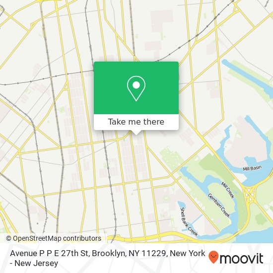 Avenue P P E 27th St, Brooklyn, NY 11229 map