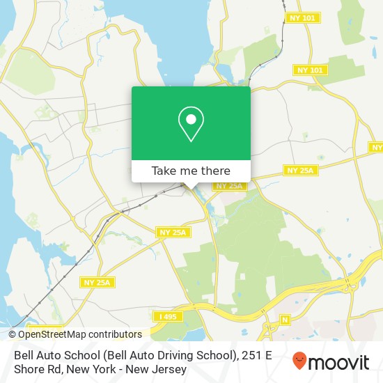 Mapa de Bell Auto School (Bell Auto Driving School), 251 E Shore Rd