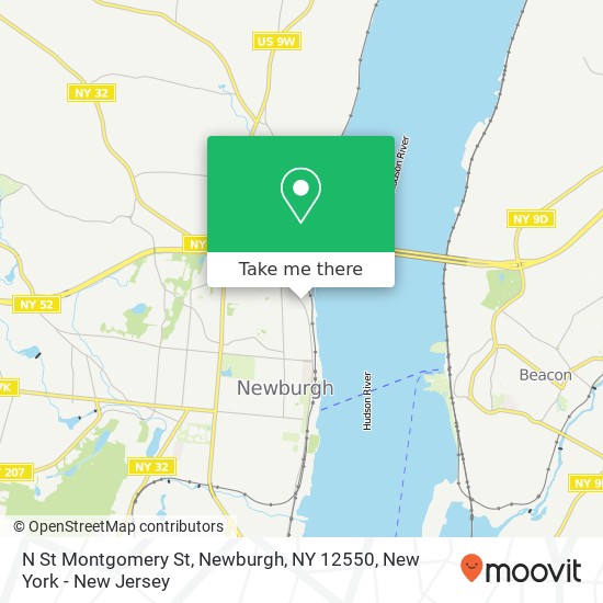 Mapa de N St Montgomery St, Newburgh, NY 12550