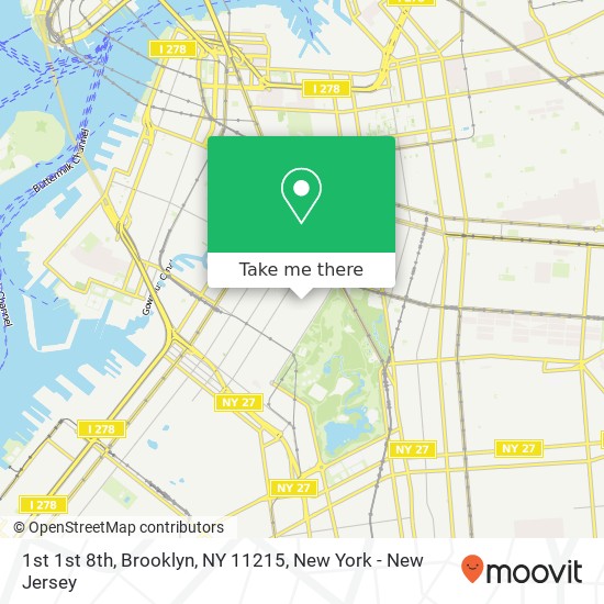 Mapa de 1st 1st 8th, Brooklyn, NY 11215
