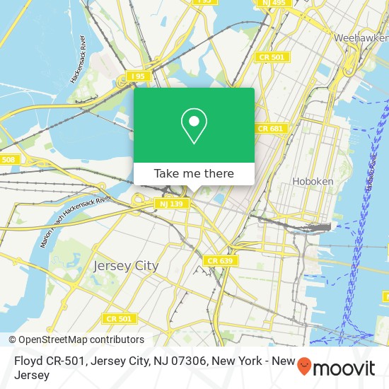 Mapa de Floyd CR-501, Jersey City, NJ 07306