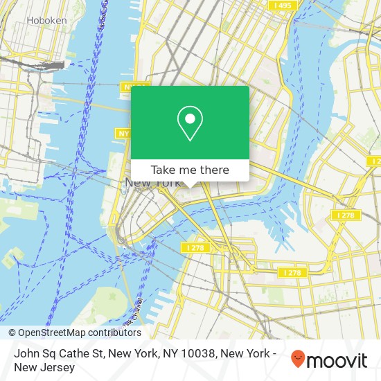 Mapa de John Sq Cathe St, New York, NY 10038