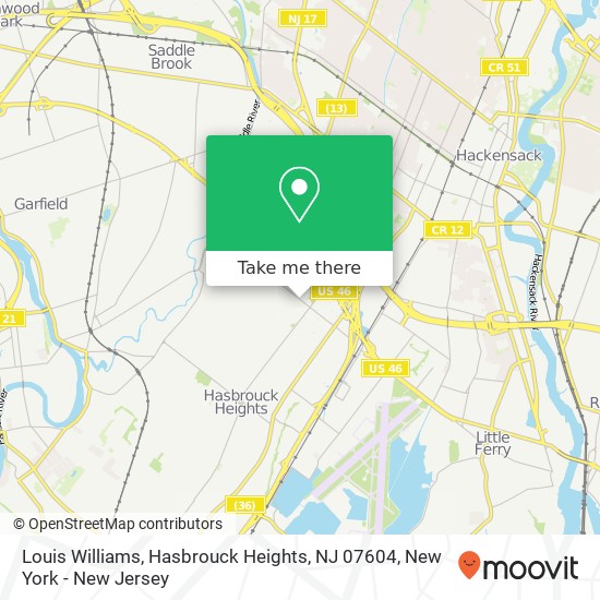 Mapa de Louis Williams, Hasbrouck Heights, NJ 07604