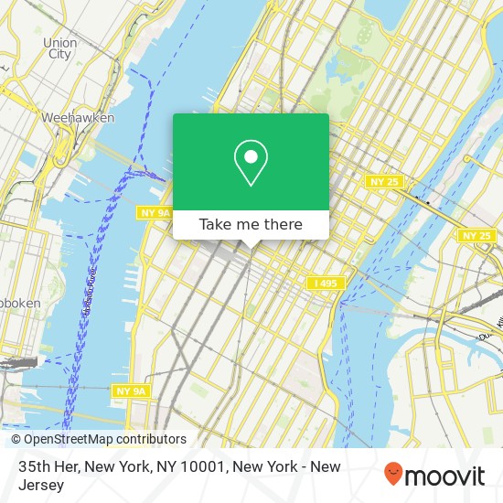 Mapa de 35th Her, New York, NY 10001