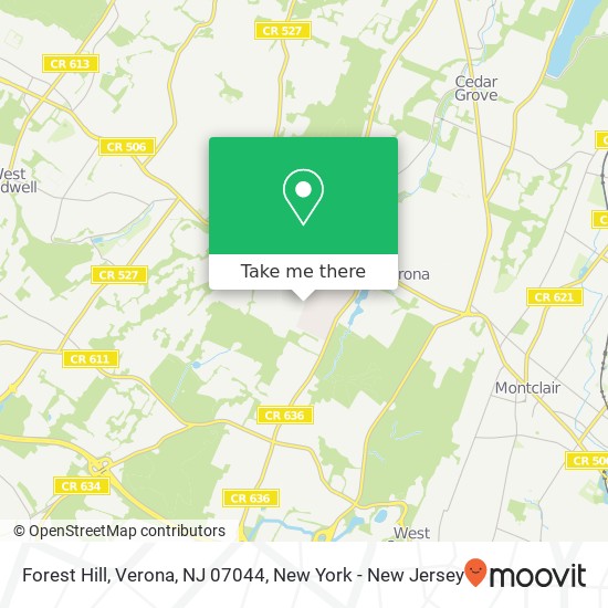 Mapa de Forest Hill, Verona, NJ 07044