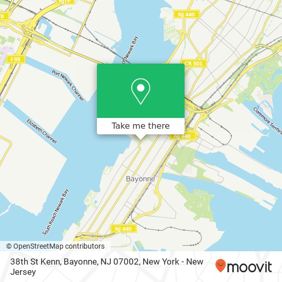 Mapa de 38th St Kenn, Bayonne, NJ 07002