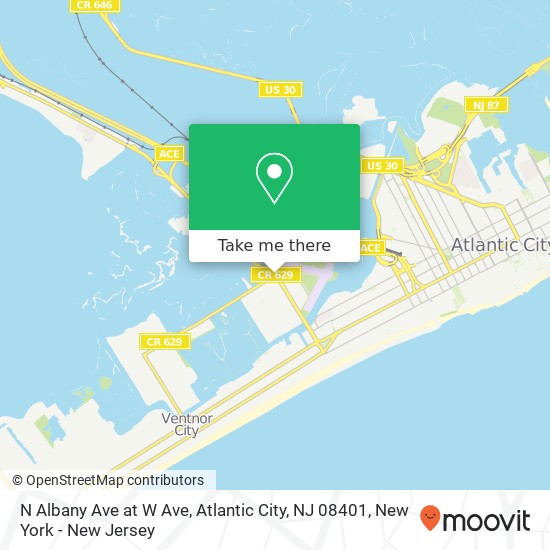 N Albany Ave at W Ave, Atlantic City, NJ 08401 map