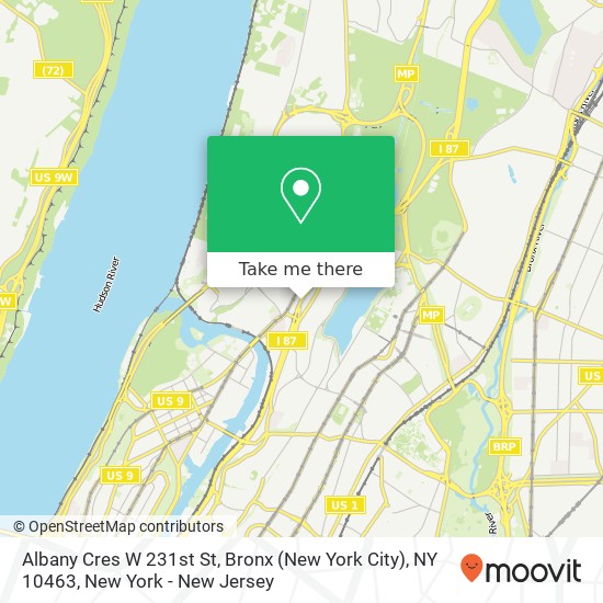 Mapa de Albany Cres W 231st St, Bronx (New York City), NY 10463