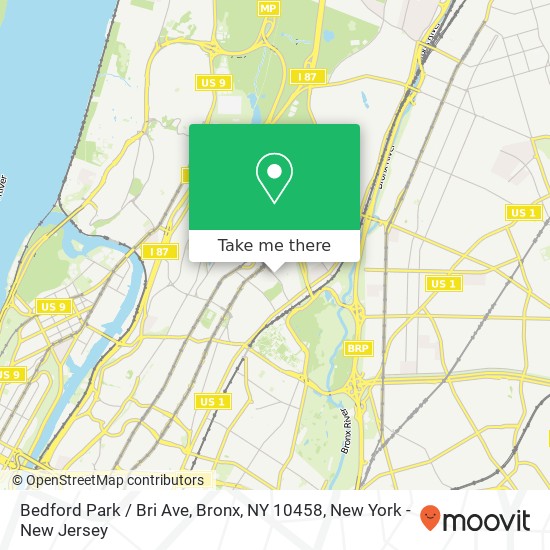 Mapa de Bedford Park / Bri Ave, Bronx, NY 10458