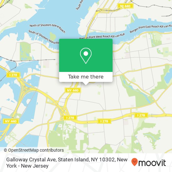 Mapa de Galloway Crystal Ave, Staten Island, NY 10302