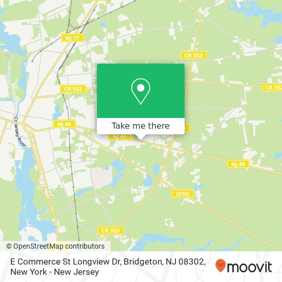 Mapa de E Commerce St Longview Dr, Bridgeton, NJ 08302