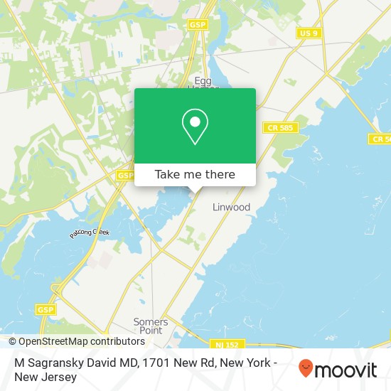 Mapa de M Sagransky David MD, 1701 New Rd