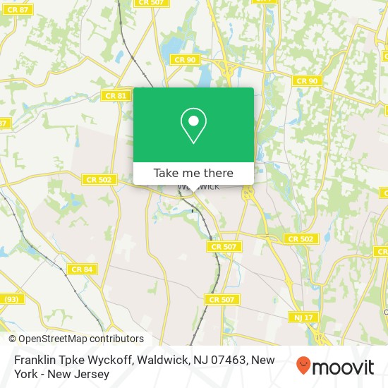 Mapa de Franklin Tpke Wyckoff, Waldwick, NJ 07463