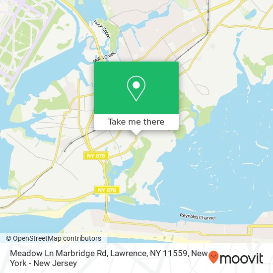 Mapa de Meadow Ln Marbridge Rd, Lawrence, NY 11559