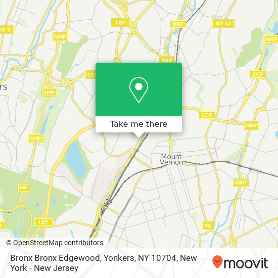 Mapa de Bronx Bronx Edgewood, Yonkers, NY 10704