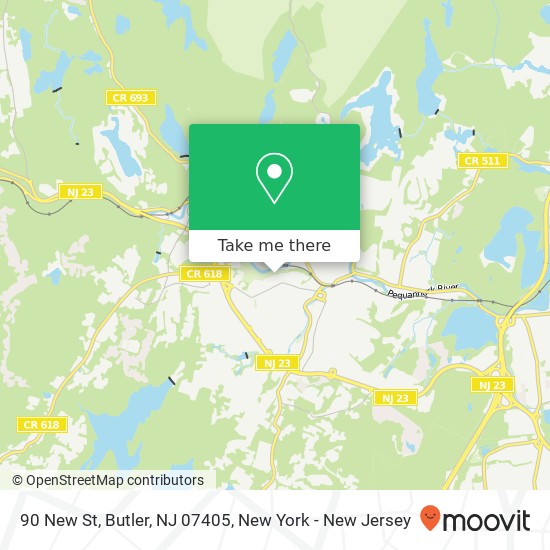 Mapa de 90 New St, Butler, NJ 07405