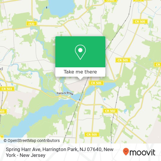 Mapa de Spring Harr Ave, Harrington Park, NJ 07640