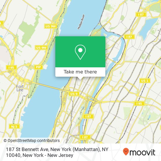 187 St Bennett Ave, New York (Manhattan), NY 10040 map