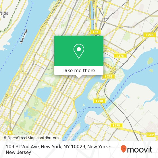 109 St 2nd Ave, New York, NY 10029 map