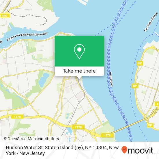 Mapa de Hudson Water St, Staten Island (ny), NY 10304