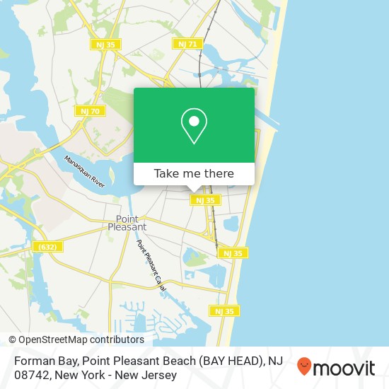 Forman Bay, Point Pleasant Beach (BAY HEAD), NJ 08742 map