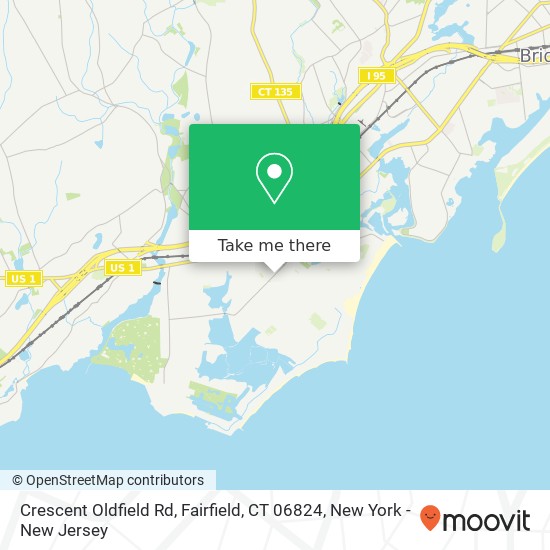 Mapa de Crescent Oldfield Rd, Fairfield, CT 06824