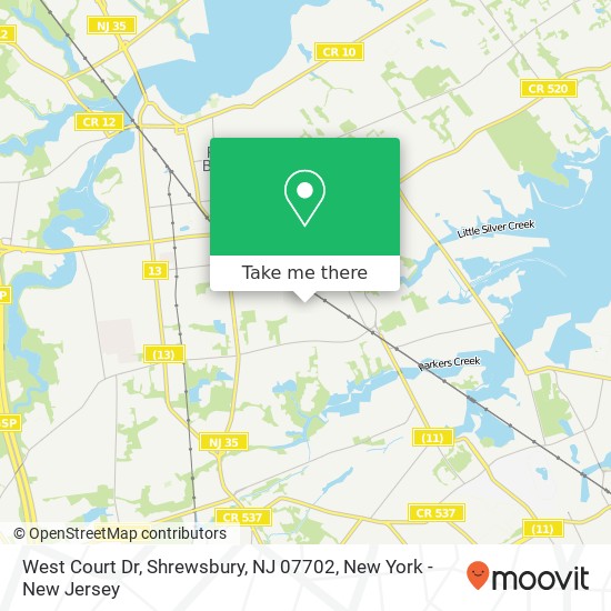 Mapa de West Court Dr, Shrewsbury, NJ 07702