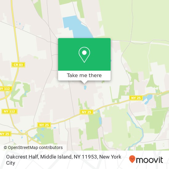 Mapa de Oakcrest Half, Middle Island, NY 11953