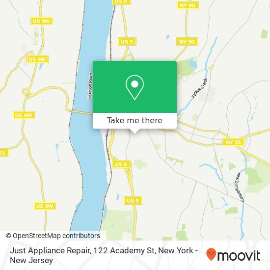 Mapa de Just Appliance Repair, 122 Academy St