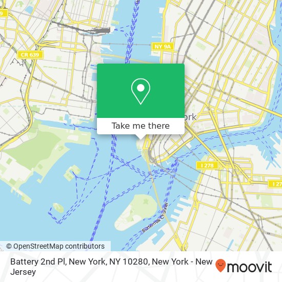 Battery 2nd Pl, New York, NY 10280 map