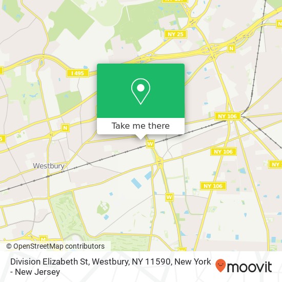 Mapa de Division Elizabeth St, Westbury, NY 11590