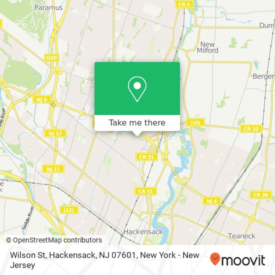 Mapa de Wilson St, Hackensack, NJ 07601