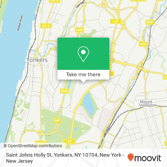 Mapa de Saint Johns Holly St, Yonkers, NY 10704