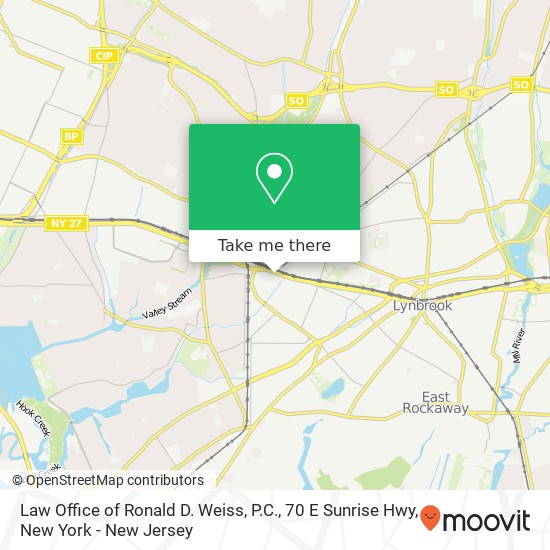 Law Office of Ronald D. Weiss, P.C., 70 E Sunrise Hwy map