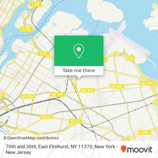 Mapa de 70th and 30th, East Elmhurst, NY 11370