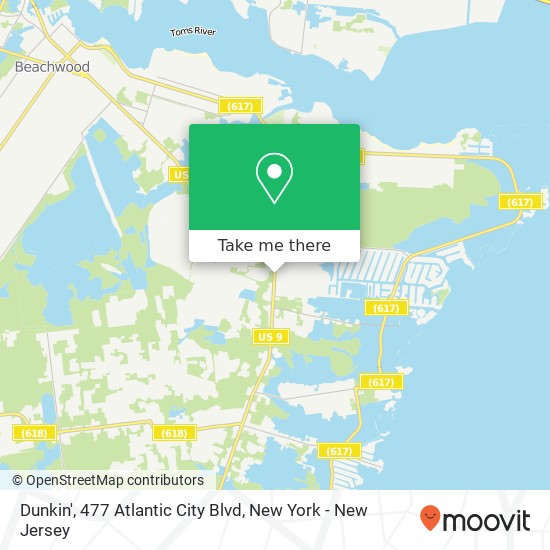 Mapa de Dunkin', 477 Atlantic City Blvd