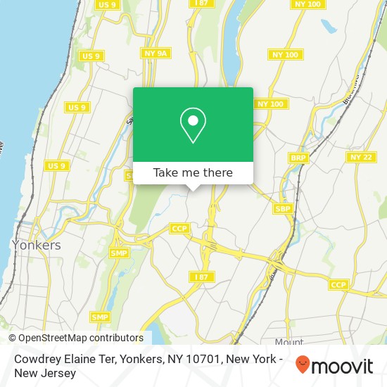 Mapa de Cowdrey Elaine Ter, Yonkers, NY 10701