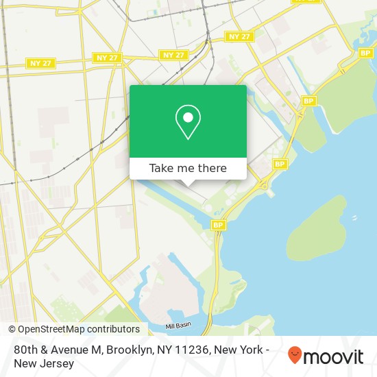 Mapa de 80th & Avenue M, Brooklyn, NY 11236