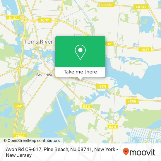 Mapa de Avon Rd CR-617, Pine Beach, NJ 08741