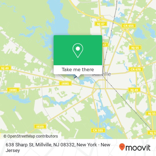 Mapa de 638 Sharp St, Millville, NJ 08332