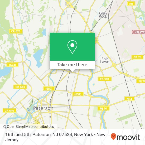 16th and 5th, Paterson, NJ 07524 map